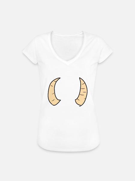 horn hörner symbol gelb - Frauen Vintage T-Shirt - Weiß