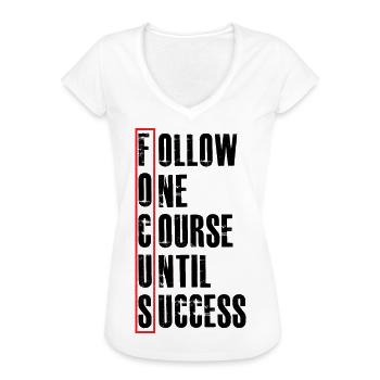 suivre un cours jusqu'à - T-shirt vintage Femme - blanc - Devant - Danielle (179cm)