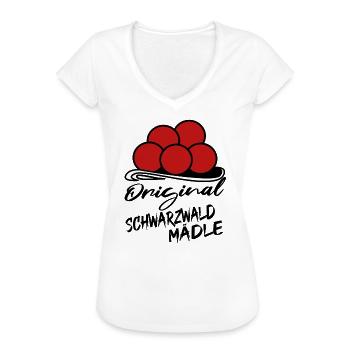 Schwarzwald Mädle Heimat Bollenhut Kuckuck - Frauen Vintage T-Shirt - Weiß - Vorne