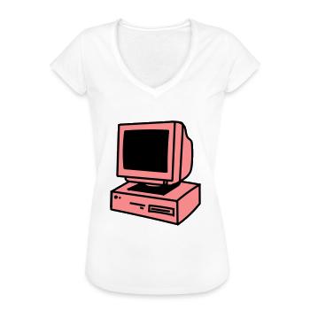 Computer - Women's Vintage T-Shirt - white - Front - Danielle (179cm)