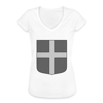 Bouclier tactique de l’ENG - T-shirt vintage Femme - blanc - Devant - Danielle (179cm)