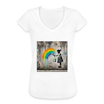 Kein Banksy - Farben gegen das Grau - Frauen Vintage T-Shirt - Weiß - Vorne