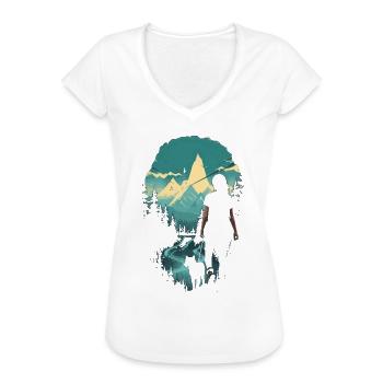 Wanden mit Hund - Frauen Vintage T-Shirt - Weiß - Vorne