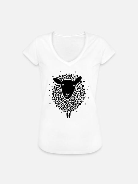 Schwarzes Schaf - Frauen Vintage T-Shirt - Weiß