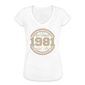 September 1981 September Geburtstagsgeschenk 1981 - Frauen Vintage T-Shirt - Weiß - Vorne