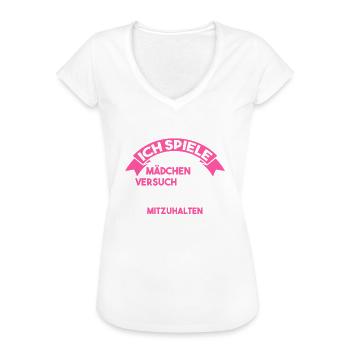Fußball Sport Mädchen Geschenk - Frauen Vintage T-Shirt - Weiß - Vorne