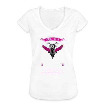 Motorräder Fahrrad Bikerinnen Geschenk - Frauen Vintage T-Shirt - Weiß - Vorne