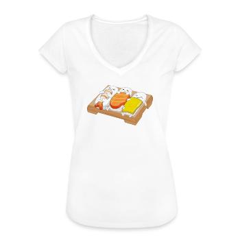 Schlafendes Sushi Nigiri japanisch Foodie Geschenk - Frauen Vintage T-Shirt - Weiß - Vorne