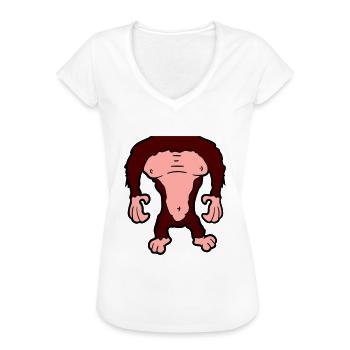 Costume d’Halloween sans tête de corps de gorille drôle - T-shirt vintage Femme - blanc - Devant - Danielle (179cm)