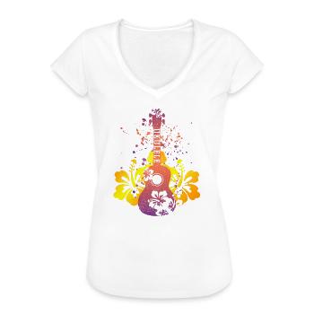 Ukulele - Hawaii Hibiskus Geschenk - Frauen Vintage T-Shirt - Weiß - Vorne