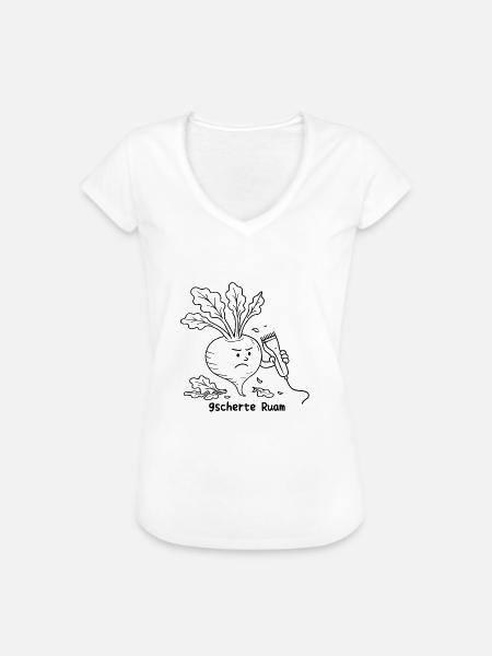 Gscherte Ruam Herzerlmadl boarisch - Frauen Vintage T-Shirt - Weiß