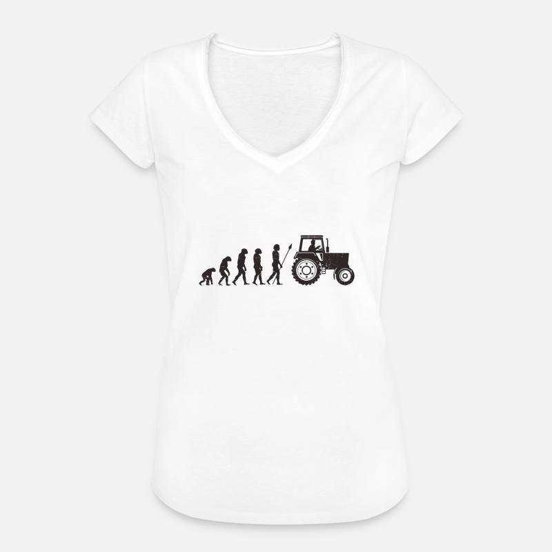 Farmer evolution - Women's Vintage T-Shirt - white