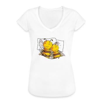 Offizielles Schlafshirt Bienen Imker Biene - Frauen Vintage T-Shirt - Weiß - Vorne