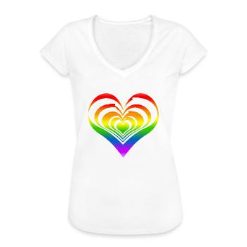 Herzliebhaber Regenbogen - Frauen Vintage T-Shirt - Weiß - Vorne