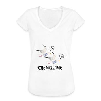 Moin Möwen - Frauen Vintage T-Shirt - Weiß - Vorne