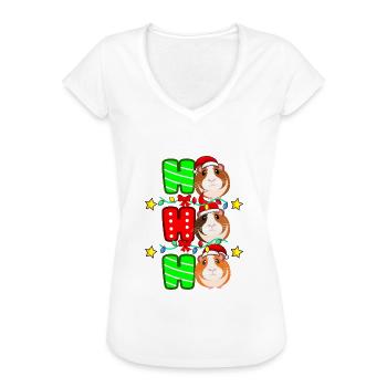 Meerschweinchen Weihnachten - Frauen Vintage T-Shirt - Weiß - Vorne