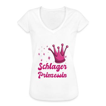 Schlagerprinzessin Schlagermusik Geschenk - Frauen Vintage T-Shirt - Weiß - Vorne