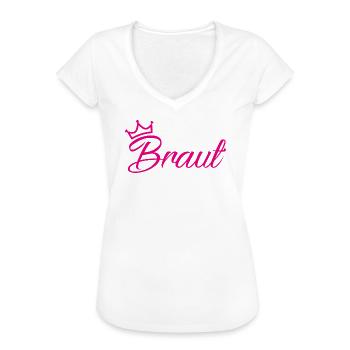 Braut Krone Pink Junggesellinenabschied - Frauen Vintage T-Shirt - Weiß - Vorne - Danielle (179cm)