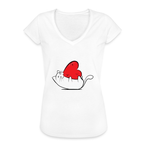 Cat Love - Vrouwen Vintage T-shirt