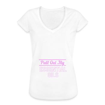 Ätherisches Öl - Frauen Vintage T-Shirt - Weiß - Vorne