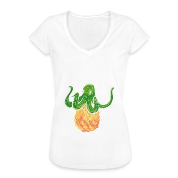 Ananas - Frauen Vintage T-Shirt - Weiß - Vorne