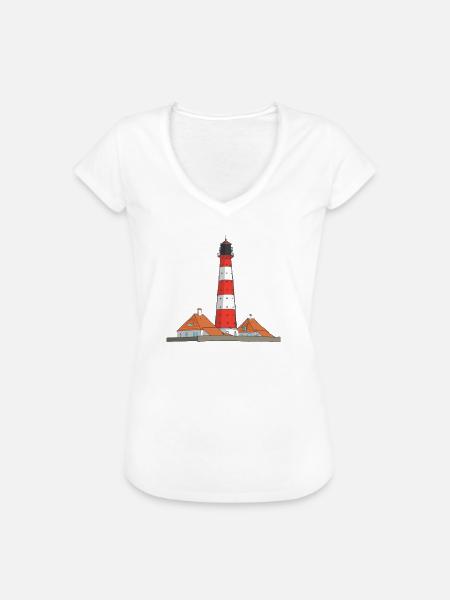 Leuchtturm Westerheversand - Frauen Vintage T-Shirt - Weiß