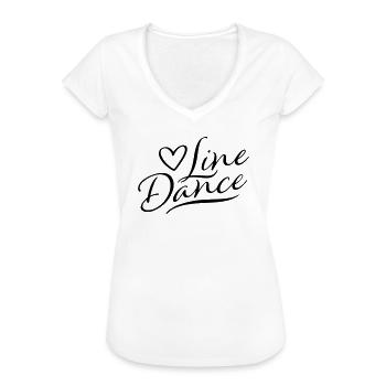 LOVE LINE DANCE - Frauen Vintage T-Shirt - Weiß - Vorne - Danielle (179cm)