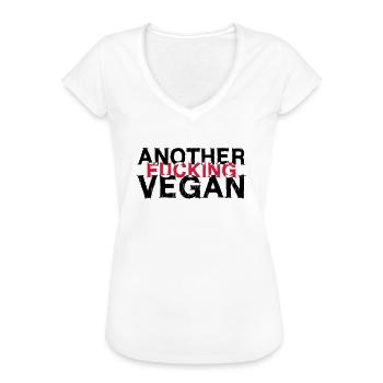UN AUTRE VEGAN FUCKING - T-shirt vintage Femme - blanc - Devant - Danielle (179cm)