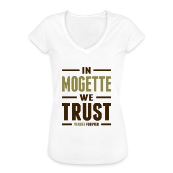 In Mogette we trust - T-shirt vintage Femme - blanc - Devant - Danielle (179cm)