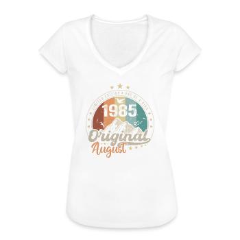 August 1985 Geburtstagsgeschenk August 1985 Jahrgang - Frauen Vintage T-Shirt - Weiß - Vorne
