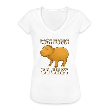 Capybara baby don't Worry be Capy - Frauen Vintage T-Shirt - Weiß - Vorne