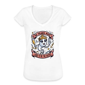 Vor 36 Jahren War Ich die Schnellste Frau - Frauen Vintage T-Shirt - Weiß - Vorne