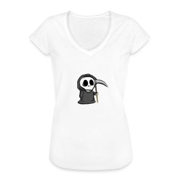 Unnötiger Sozialkontakt Tod Reaper Lustiger Spruch - Frauen Vintage T-Shirt - Weiß - Vorne
