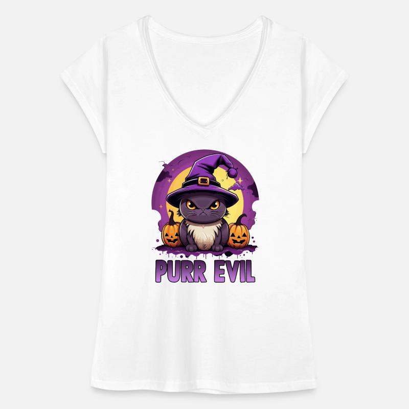 Halloween Katzen Kostüm Süßes oder Saures Frauen Vintage T-Shirt