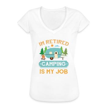 Pensionierte Camp Camping Ruhestand Geschenk Bekleidung - Frauen Vintage T-Shirt - Weiß - Vorne