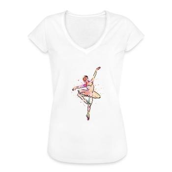 Ballerina Ballett Tänzerin - Frauen Vintage T-Shirt - Weiß - Vorne