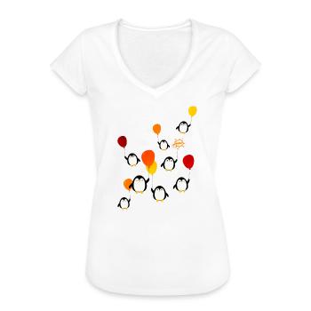 Pinguine (Luftballons) - Frauen Vintage T-Shirt - Weiß - Vorne