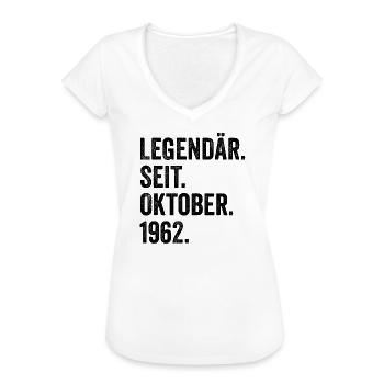 60 Jahre Legendär Seit Oktober 1962 60. Geburtstag - Frauen Vintage T-Shirt - Weiß - Vorne