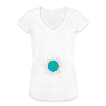 World Traveler - Frauen Vintage T-Shirt - Weiß - Vorne