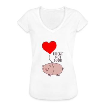 friend not food - Frauen Vintage T-Shirt - Weiß - Vorne - Danielle (179cm)