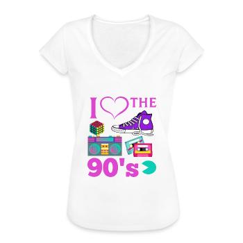 i LOVE THE 90 S - Frauen Vintage T-Shirt - Weiß - Vorne