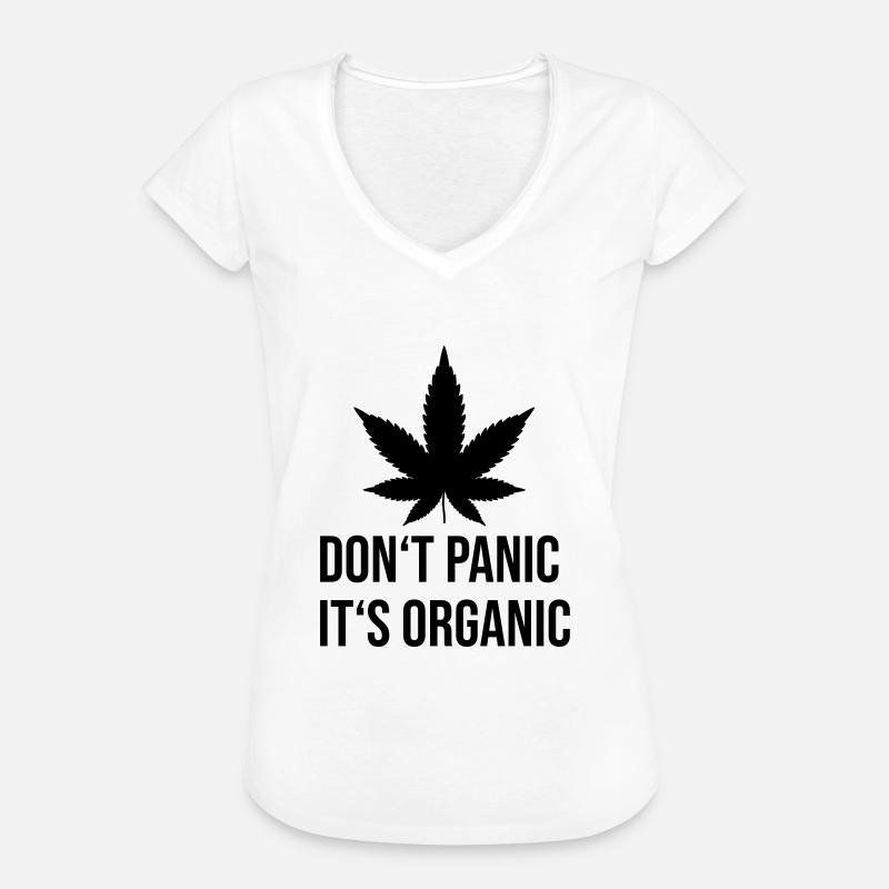 Do not panic it's organic hemp leaf - Women's Vintage T-Shirt - white