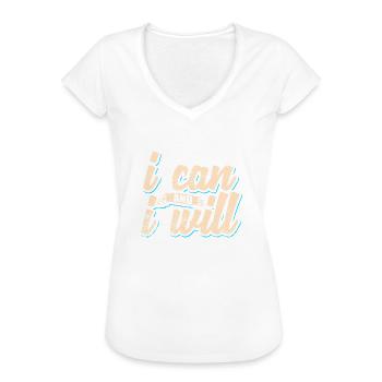 Glück Motivation Zufriedenheit Happy Hoffnung - Frauen Vintage T-Shirt - Weiß - Vorne
