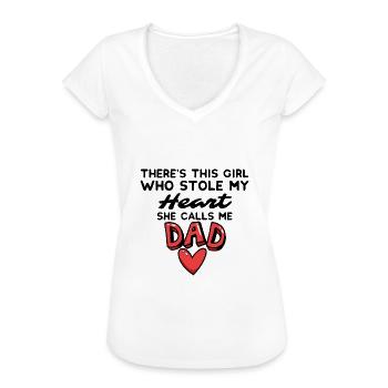 Da ist dieses Mädchen, das mein Herz gestohlen hat, das sie mich nennt - Frauen Vintage T-Shirt - Weiß - Vorne - Danielle (179cm)