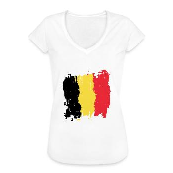 Belgium Flag - Belgique drapeau - België vlag - Women's Vintage T-Shirt - white - Front - Danielle (179cm)