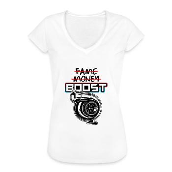 Boost Turbo Cars Tuning - T-shirt vintage Femme - blanc - Devant - Danielle (179cm)