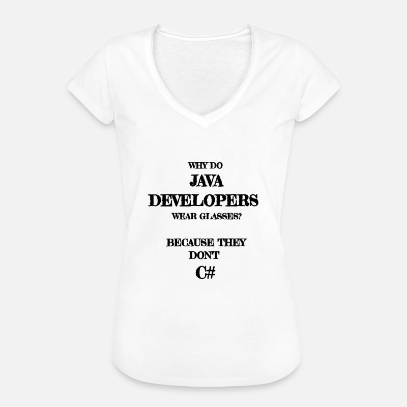 java developers joke Java Developer Developer - Women's Vintage T-Shirt - white