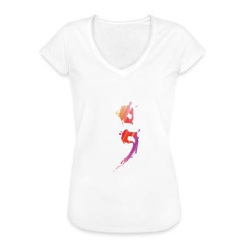 SemiColon-Gesundheits-Selbstmord-Bewusstseins-Entwurf - Frauen Vintage T-Shirt - Weiß - Vorne