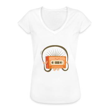 Kassette - Frauen Vintage T-Shirt - Weiß - Vorne
