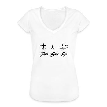 Foi Espoir Amour Jésus Christ Jésus Christ Cadeau - T-shirt vintage Femme - blanc - Devant - Danielle (179cm)